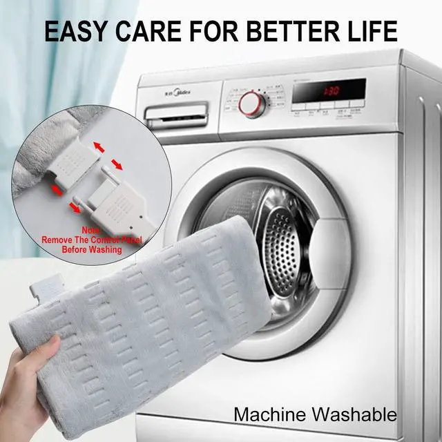 Alt view image 7 of 7 - Heating Pad for Back Pain and Cramps Relief - 12 x 24 Ultra-Soft Electric Heated Pad with 3 Heat Setting, Moist Heat & Auto Shut-Off - for Neck, Shoulder, Machine Washable