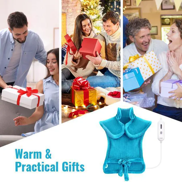 Alt view image 3 of 7 - Heating Pad for Back Pain,Mothers Day Gifts for Women Men Mom HerFSA Eligible HSA Approved,24'' x33''Fast Heating,Electric Heat Pad, 2H Auto-Off,Neck and Shoulder Heat Pad,ETL Certified,Blue