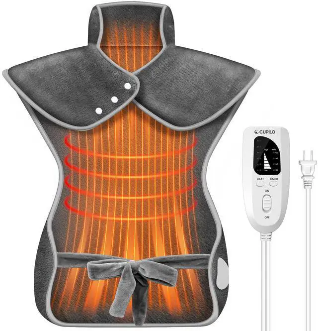 Main image of Heating Pad for Back Pain Relief, FSA Eligible HSA, Electric Heating Pads for Back Neck Shoulders, Wearable Large Heat Pad, Gifts for Mom Women Dad Men, ETL Certified, 24 x 33, Gray