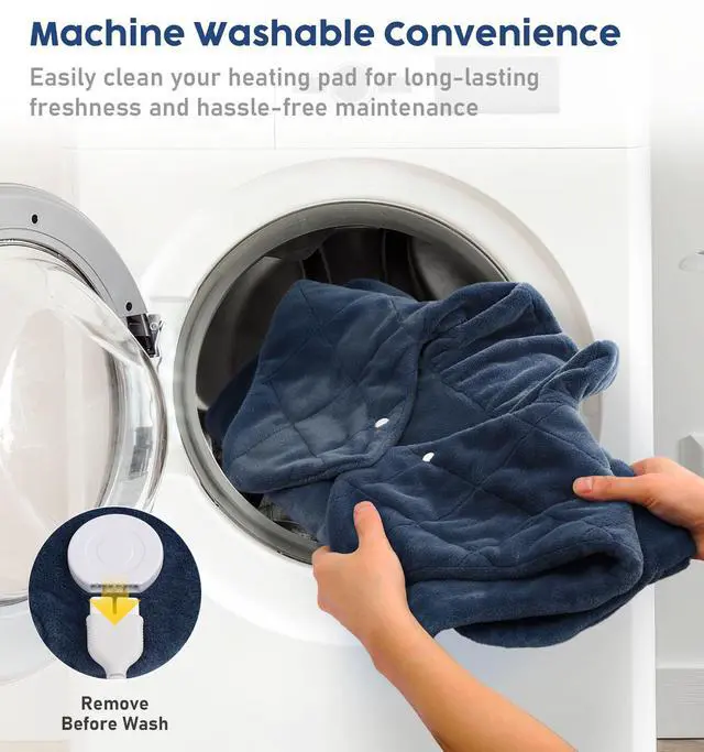 Alt view image 6 of 7 - Electric Heating Pad for Neck Shoulders and Back Pain Relief, Christmas Gifts for Women Men Mom Dad Elderly, Large Weighted Neck Shoulders & Back Heat Pad, 6 Heat Settings Auto-Off, Gray