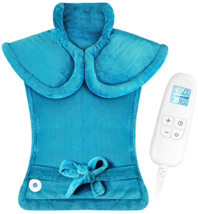 Main image of Electric Heating Pad for Neck and Shoulders and Back Pain Relief, FLUFFYWARMTH 24"x33" Large with 3 Heating Levels and 3 Timers Auto Off, ETL & FCC Certified, Neck Shoulder Back Heating Heat Pad