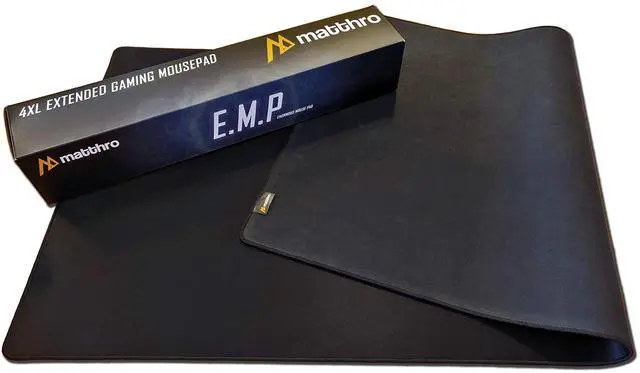Main image of 4XL EMP Full Desk Gaming Mouse Pad (54"x24"x0.16"), Huge Oversize Giant Mouse Pad, Extended Black Smooth Fabric Cloth with Stitched Edges