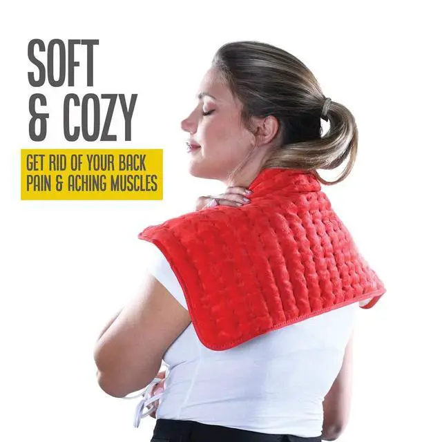 Alt view image 5 of 7 - Heating pad - Electric Best for Back Pain and Cramps Relief 2 Hour auto Off Measures 24" X 12" Moist with Many Adjustable Setting Heats Fast