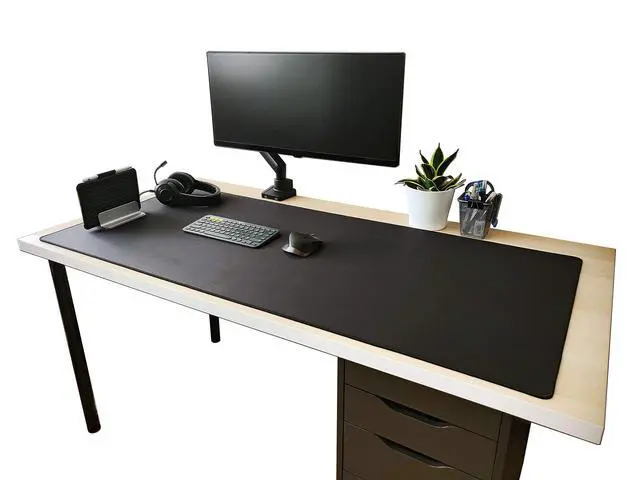 Alt view image 5 of 7 - 4XL EMP Full Desk Gaming Mouse Pad (54"x24"x0.16"), Huge Oversize Giant Mouse Pad, Extended Black Smooth Fabric Cloth with Stitched Edges