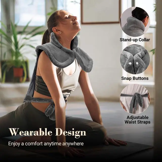 Alt view image 5 of 7 - Large Heating Pad for Back, FSA Eligible HSA Heating Pad for Neck and Shoulders and Back, Heated Neck Wrap, 3 Heat Levels & 90-Mins Auto Shut Off, Gifts for Women Men