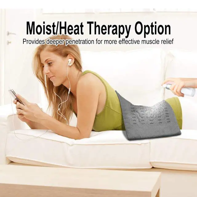 Alt view image 6 of 7 - Weighted Heating Pad for Back Pain and Cramps Relief,12"x24" Large Heating Pad with Auto-Off, Moist Heat, for Neck, Shoulder, Machine Washable Hot Heated Pad