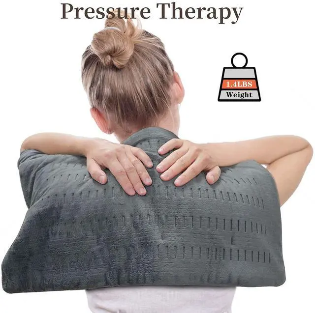 Alt view image 7 of 7 - Weighted Heating Pad for Back Pain and Cramps Relief,12"x24" Large Heating Pad with Auto-Off, Moist Heat, for Neck, Shoulder, Machine Washable Hot Heated Pad