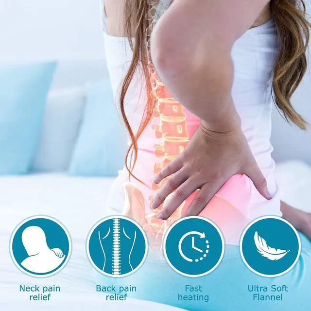 Alt view image 6 of 6 - Electric Heating Pad for Full Back Fast Heating Wrap with Auto Shut Off for Back, Neck and Shoulder, Abdomen, Waist Pain Relief, Dry/Moist Option (12" x 24" (Gray))