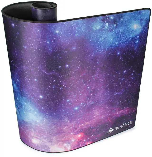 Main image of XXXL Gaming Computer Desk Mat - 3XL Large Mouse Mat (48x24 Mouse Pad) Cushion Padding for Office Desk, Extended Table Mousepad with Smooth Tracking Surface and Non-Slip Rubber Grip - Galaxy