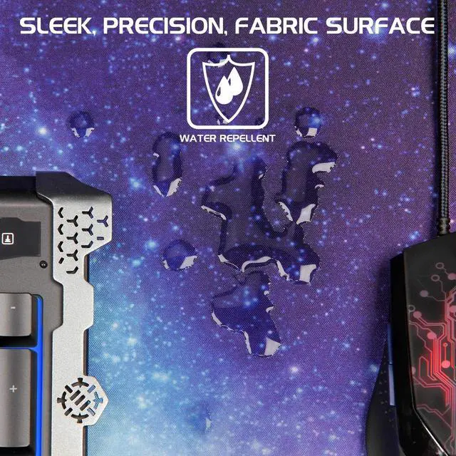 Alt view image 6 of 7 - XXXL Gaming Computer Desk Mat - 3XL Large Mouse Mat (48x24 Mouse Pad) Cushion Padding for Office Desk, Extended Table Mousepad with Smooth Tracking Surface and Non-Slip Rubber Grip - Galaxy