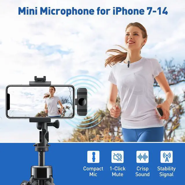 Alt view image 2 of 6 - VEZQUA Lapel Microphone for iPhone 14/13/12,Clip on Microphone with Noise Reduction for Recording,Interviews,Live Streaming,Podcast,Content Creator,Vlog,TikTok,YouTube 2 Pack (Lightning)