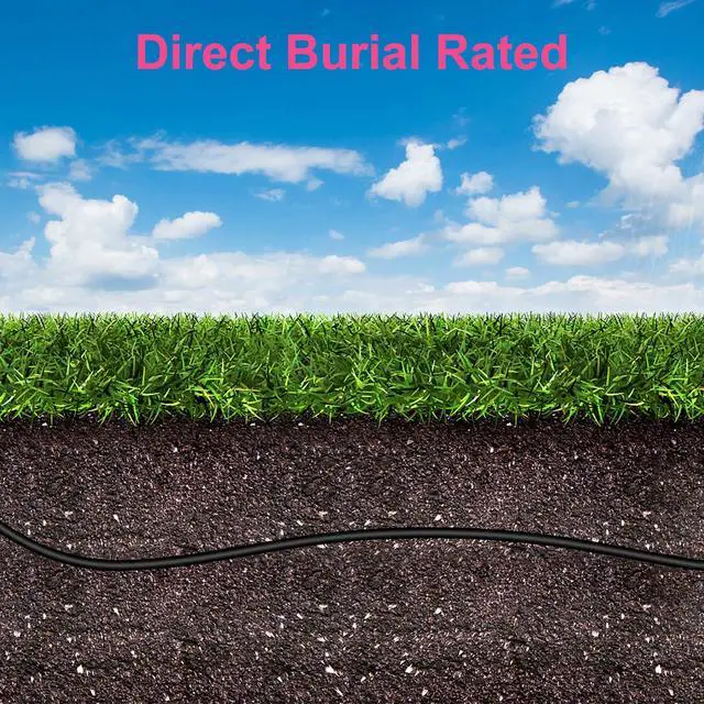 Alt view image 6 of 6 - 50FT Cat8 Outdoor Ethernet Cable, In-Ground, 26AWG Pure Copper Cat 8, Heavy Duty Direct Burial, LLDPE UV Jacket, Waterproof, 40Gbps 2000Mhz SFTP Patch Cord, POE, Network, Internet, with 25 Cable Ties