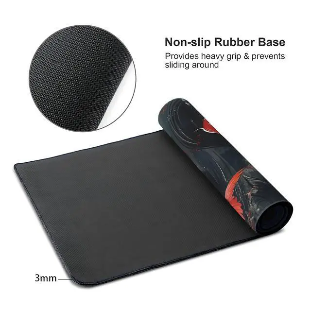 Alt view image 4 of 7 - Koi Fish Large Mouse Pad,Gaming Keyboard Desk Pad,Extended Mouse Mat Non-Slip Rubber Base with Stitched Edges for Office Game Home XXL 35.4"x15.7"