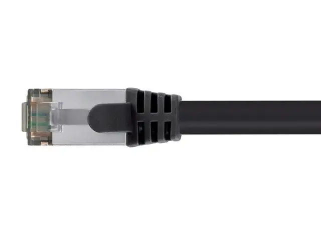 Alt view image 3 of 4 - Cat8 50ft Black Patch Cable Double Shielded (S/FTP) 26AWG 2GHz 40G Pure Bare Copper Snagless RJ45 Entegrade Series Ethernet Cable