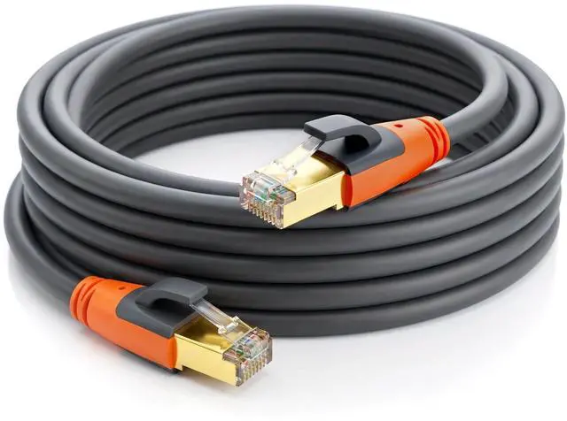 Main image of Cat 8 Ethernet Cable 25ft, High Speed LAN Cables 40Gbps 2000MHz Shielded, Heavy Duty 26AWG Outdoor Indoor Cat8 RJ45 Internet Cord Compatible with Gaming PC PS5 Xbox Router Modem Office Industrial