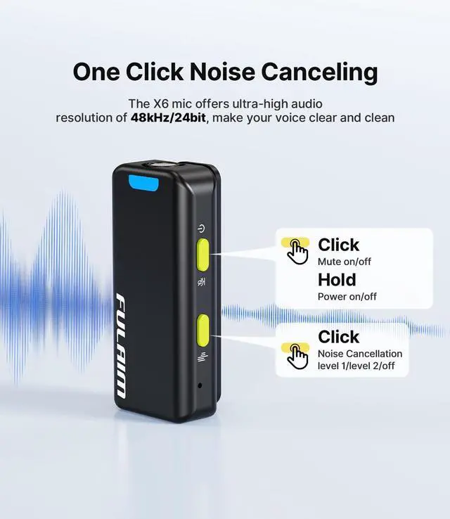 Alt view image 3 of 7 - X6 Pro Wireless Lavalier Microphones with 4 Transmitter with Charging Case for iPhone, iPad, Android, Camera, Lapel Mic with 48KHz 24Bit, Noise Cancellation for Video Recording, Vlog