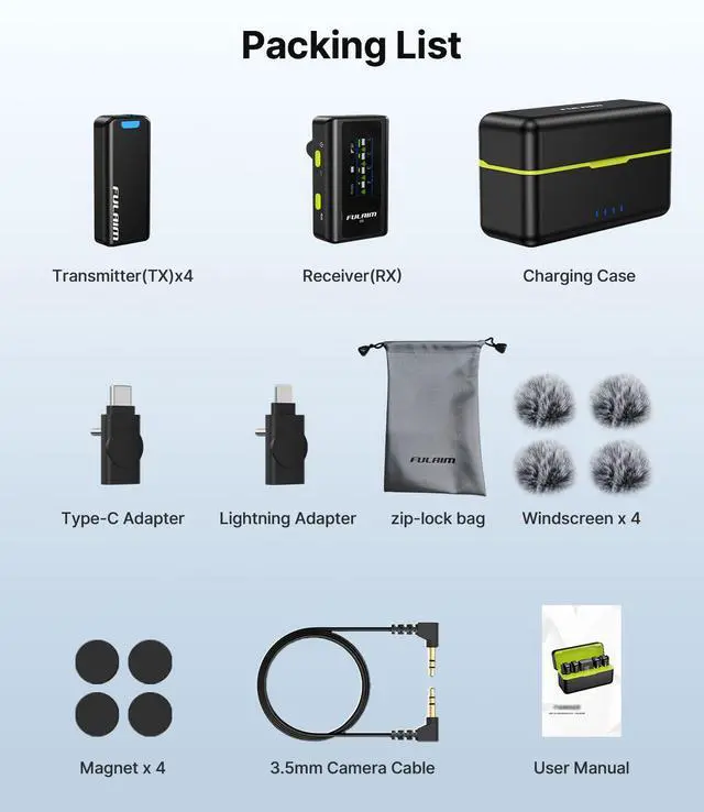 Alt view image 7 of 7 - X6 Pro Wireless Lavalier Microphones with 4 Transmitter with Charging Case for iPhone, iPad, Android, Camera, Lapel Mic with 48KHz 24Bit, Noise Cancellation for Video Recording, Vlog