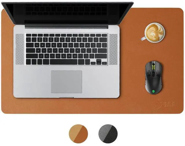 Main image of Non-Slip Desk Mat, Gaming Mouse Pad (23.6" x 13.7" x 0.12"), Easy-to-Clean Laptop Keyboard Mouse Pad, Writing Pad, Waterproof Desktop Protector, Suitable for Office/Home - Manta P8 Brown