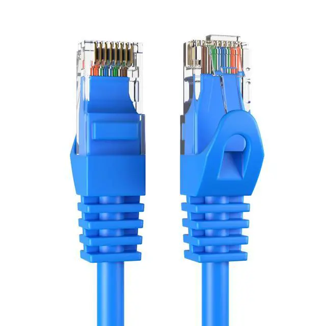 Alt view image 7 of 7 - Cat6 50FT Network Ethernet Patch Cable, 550Mhz Internet Wire, Backwards Compatible with Cat5, for PC, Modem, Router, Consoles for Home and Office, Blue