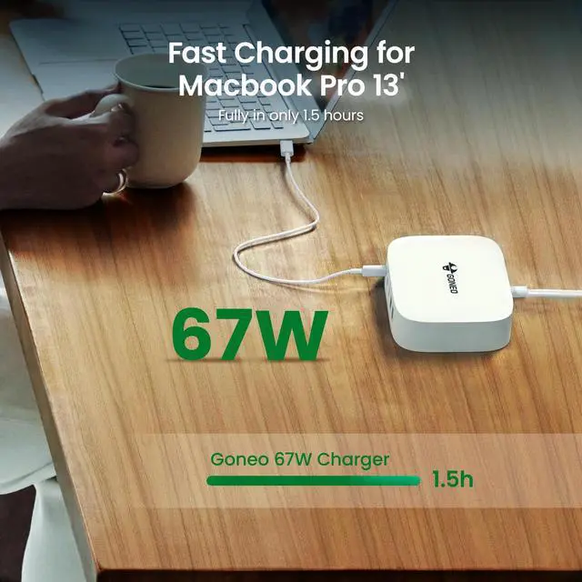 Alt view image 3 of 7 - USB C Fast Charging Hub (67W), 5 Port Charger for Multiple Devices, USB Hub Charger Station, Wall Charger Power Strip Adapter Plug for iPad iPhone Galaxy, 5FT Cord, Ideal for Travel Office Desktop