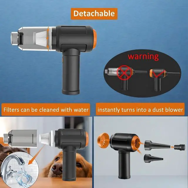 Alt view image 6 of 7 - Air Duster - Computer Vacuum Cleaner - for Keyboard Cleaning- Cordless Canned Air- Powerful - Energy-Efficient(Air-01)