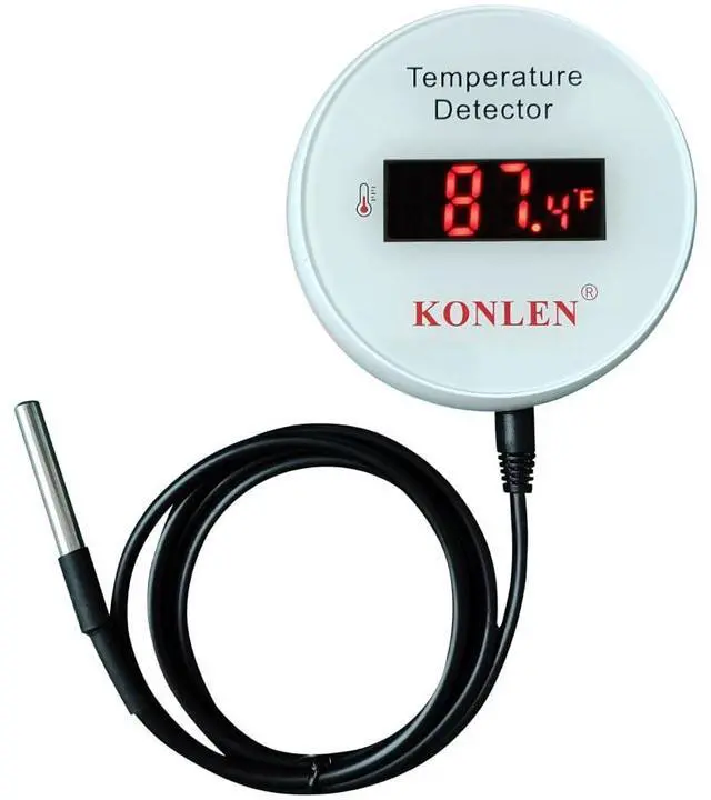 Main image of Tuya WiFi Temperature Sensor with External 9.8ft Probe Cable, Smart Life Digital Thermometer Detector for Freezer Water Tank Pool Home Greenhouse, Upper Lower Temp Remote Alarm KONLEN