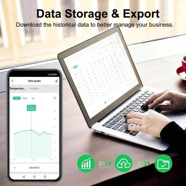 Alt view image 6 of 7 - Smart Digital Thermometer Hygrometer, WiFi Indoor Temperature Humidity Sensor with App Alerts, Mini Room Temperature Meter with Data Storage and Export, Compatible with Alexa. 4PCS