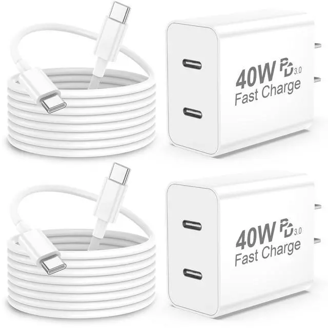 Main image of iPhone 17 Pro Max Charger Fast Charging, 40W Dual USB C Fast Charger Block with 6ft Type C Charging Cable Cord for iPhone 17/17 Pro/17 Pro Max/Air/16/16 Pro/16 Pro Max/16 Plus/15/15 Pro Max