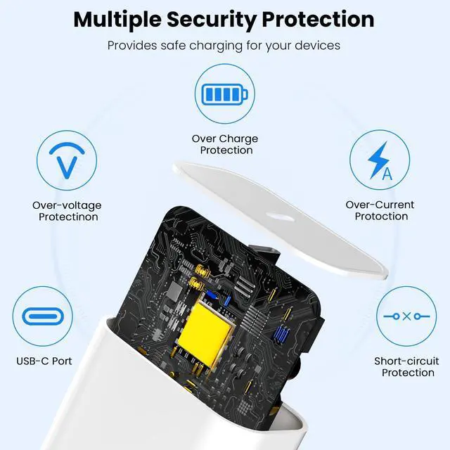 Alt view image 3 of 7 - iPhone 17 Pro Max Charger Fast Charging, 40W USB C Super Fast Charger Block with 6ft Type C Charging Cable Cord for iPhone 17 Pro Max/17 Pro/Air/17/16/16 Pro/16 Pro Max/Plus/15/15 Pro/15 ProMax/S25