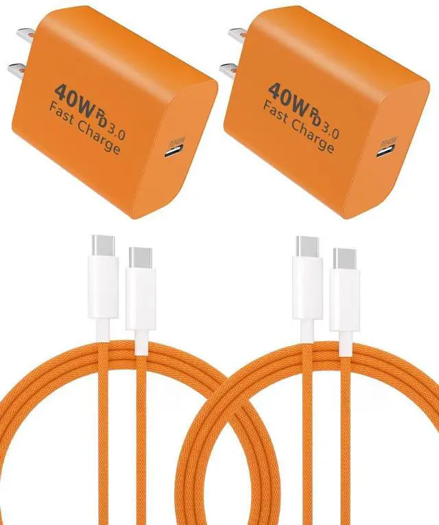 Main image of iPhone 17 16 15 Charger Fast Charging,2-Pack 40W GaN III USB C Chargers with MFi Certified 10ft Type C Cables, PD3.0 PPS USB C Charger Block for iPhone 17/16/15 Pro Max, Samsung S25, iPad, MacBook