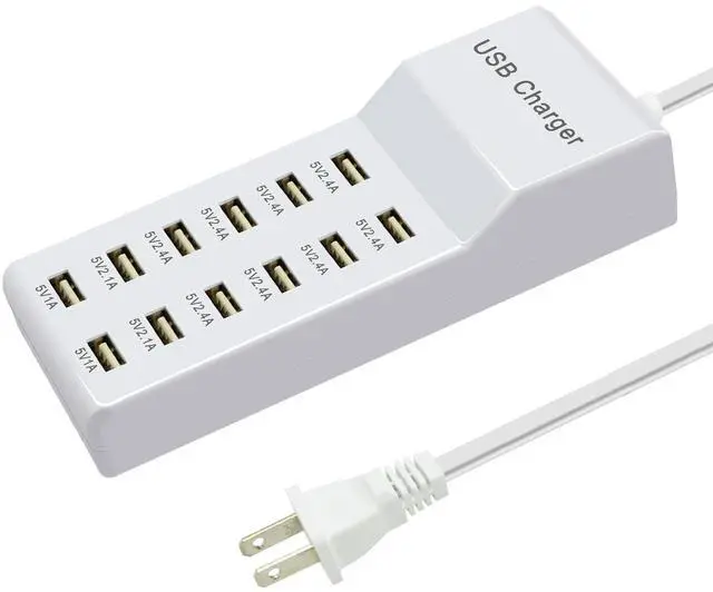 Main image of USB Charging Station with 12 Port Power Strip Fast Charging hub for Multiple Devices Compatible with Cell Phones Tablets Laptops (12 USB Ports)