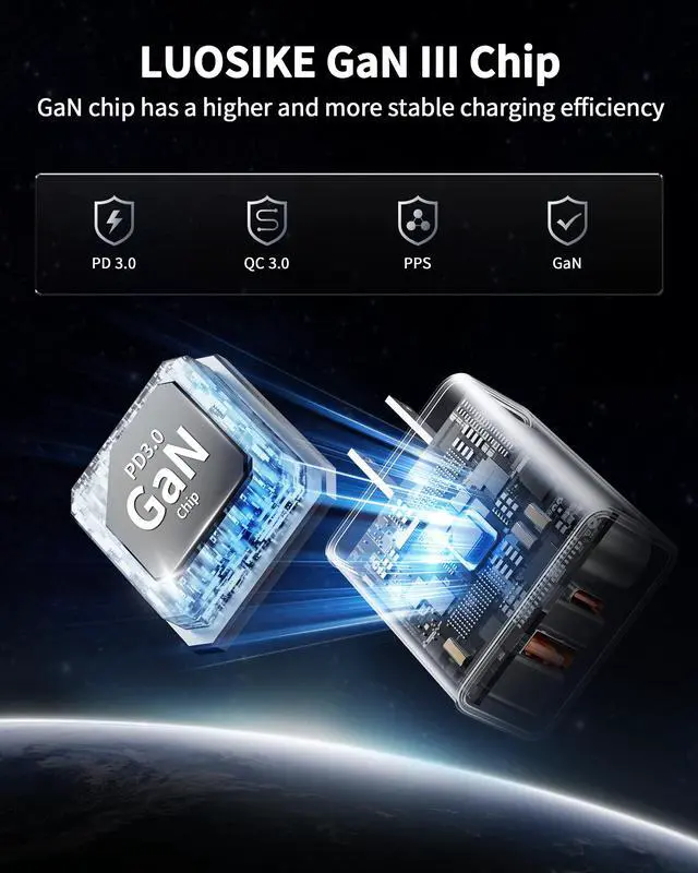 Alt view image 4 of 7 - iPhone 17e/17/16 Charger, 2-Pack 40W PD/QC Fast USB C Charger Block with 10FT Long USB-C Cable Power Cord for iPhone 17/17 Pro Max/Air/17e/16/16 Pro/15/15 Pro Max/Plus, iPad Pro, Air 5/4th, Mini 6/5th