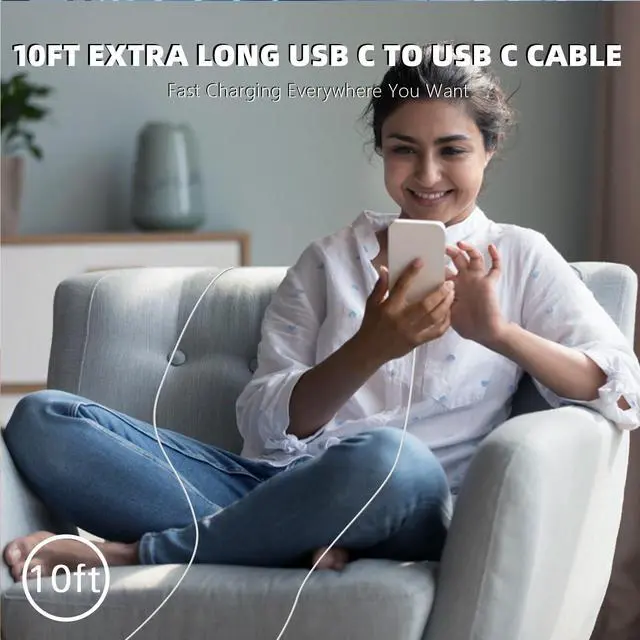 Alt view image 7 of 7 - USB C Charger Block for iPhone 17 16,40W Dual Port A/C Phone Chargers,2Pack Type C Charger Fast Charging Wall Chargers Quick 10FT USB C Cable for iPhone 17/17 Pro Max/17 Air/16 Pro/16e/15 Plus/15 Pro