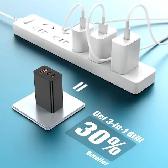 Alt view image 2 of 7 - for iPhone 17 16 Fast Charger, 100W USB C Charger 3 Port Wall Charger Plug Block with 6ft USBC Cable for Phone 16/15 and MacBook Pro/AiriPad ProGalaxy S23, and More