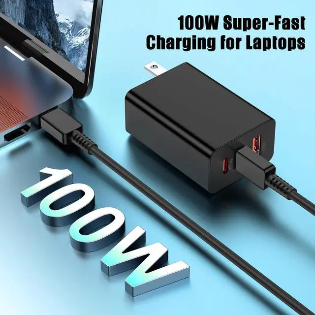 Alt view image 3 of 7 - for iPhone 17 16 Fast Charger, 100W USB C Charger 3 Port Wall Charger Plug Block with 6ft USBC Cable for Phone 16/15 and MacBook Pro/AiriPad ProGalaxy S23, and More