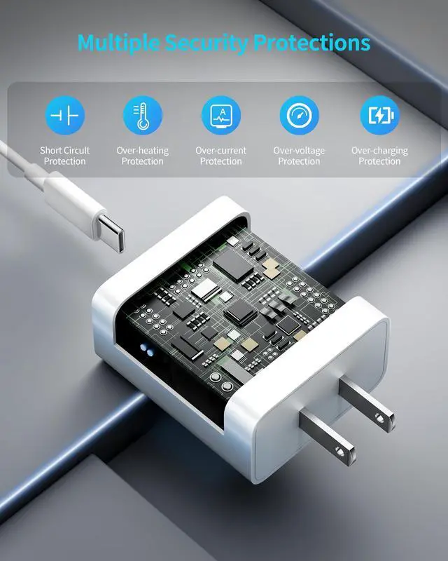 Alt view image 7 of 7 - iPhone 17e/17 Fast Charger, 3-Pack 45W Type C Super Fast Charging Block PD/QC Dual Port USB C Wall Charger with 10FT Long USB C Cable Power Cord for iPhone 17e/17/17 Pro Max/16/15 Pro Max/Plus, iPad