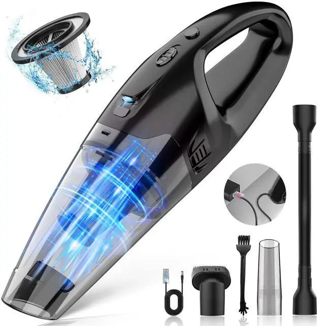 Main image of Handheld Vacuum Cordless Rechargeable, 3-in-1 Car Vacuum Portable with LED Light & USB Charge, 1.65Lbs Lightweight Hand Vacuum Cleaner for Pet Hair, Home, Car Interior