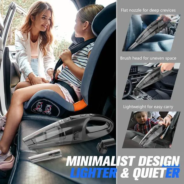 Alt view image 5 of 7 - Handheld Vacuum Cordless Rechargeable, 3-in-1 Car Vacuum Portable with LED Light & USB Charge, 1.65Lbs Lightweight Hand Vacuum Cleaner for Pet Hair, Home, Car Interior