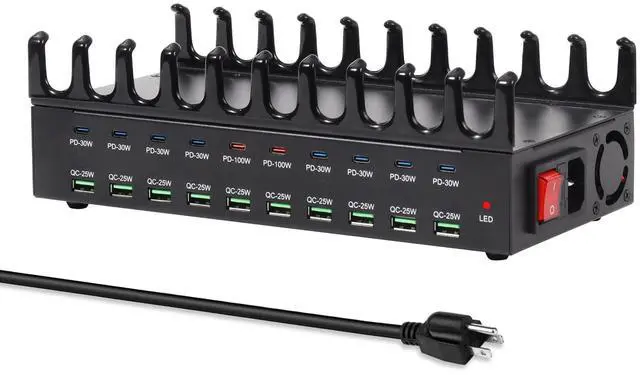 Main image of 690W Charging Station for Multiple Devices, 20-Port USB C Fast Charging Station with Double 100W PD PPS Port, Multi Device Fast Charger Dock for MacBook Pro Laptop, iPhone, iPad, Tablet, Cell Phone