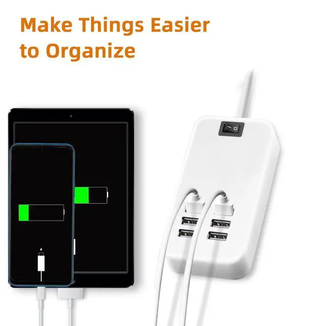 Alt view image 3 of 7 - USB Charger Station Multi Port, Portable 6 Ports Chargers for Multiple Devices, Wall Charger Adapter for iPhone 17 16 15 pro max Samsung Galaxy S25/S24/S23