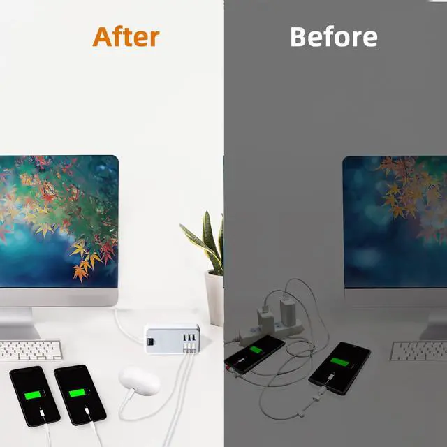 Alt view image 6 of 7 - USB Charger Station Multi Port, Portable 6 Ports Chargers for Multiple Devices, Wall Charger Adapter for iPhone 17 16 15 pro max Samsung Galaxy S25/S24/S23