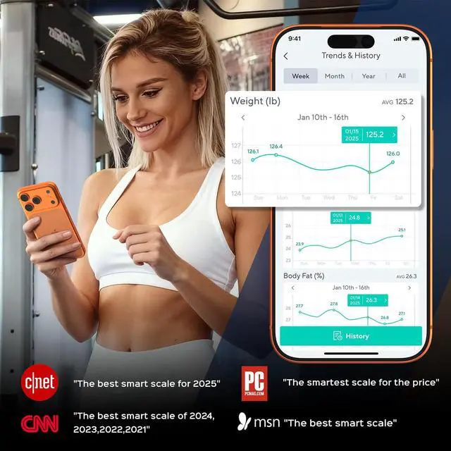 Alt view image 2 of 7 - Wyze Smart Scale X Butterfly - Bathroom Scale for Body Weight, BMI, Body Fat, Muscle Mass, Accurate Bluetooth Digital Scale for Body Composition Analyzer | Sync Health Apps | ITO Glass, 400 lbs, White