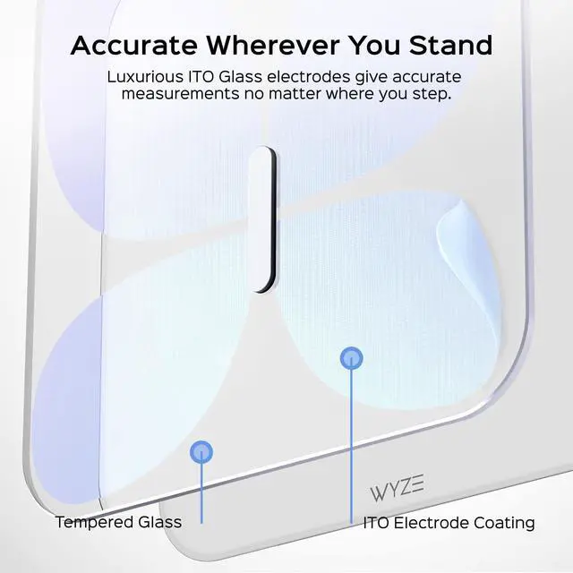 Alt view image 6 of 7 - Wyze Smart Scale X Butterfly - Bathroom Scale for Body Weight, BMI, Body Fat, Muscle Mass, Accurate Bluetooth Digital Scale for Body Composition Analyzer | Sync Health Apps | ITO Glass, 400 lbs, White