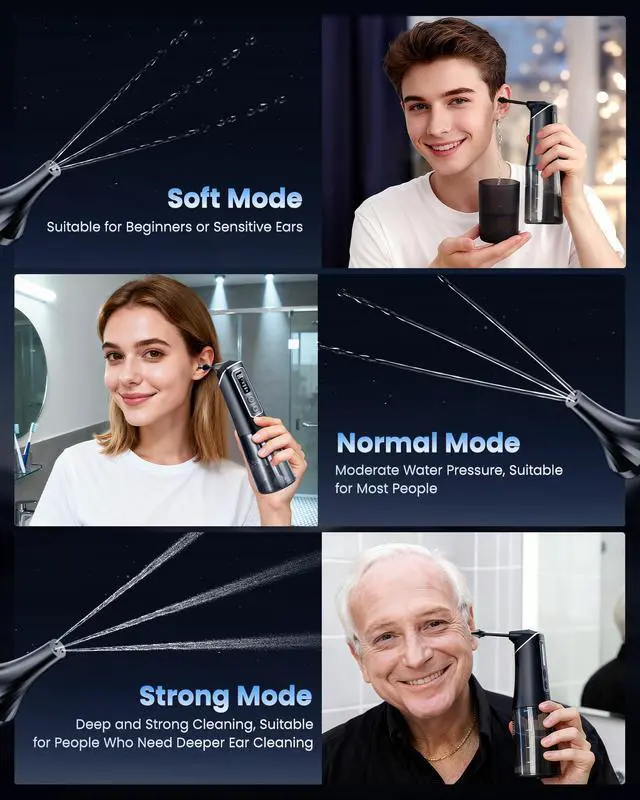 Alt view image 4 of 7 - Ear Wax Removal, ONLYCARE FSA - HSA Eligible Earwax Removal Kit, Safe Ear Cleaner with Water Temp Sensor, Electric Ear Irrigation Flushing System, IPX7 Waterproof, USB Chargeable for Effective Clean