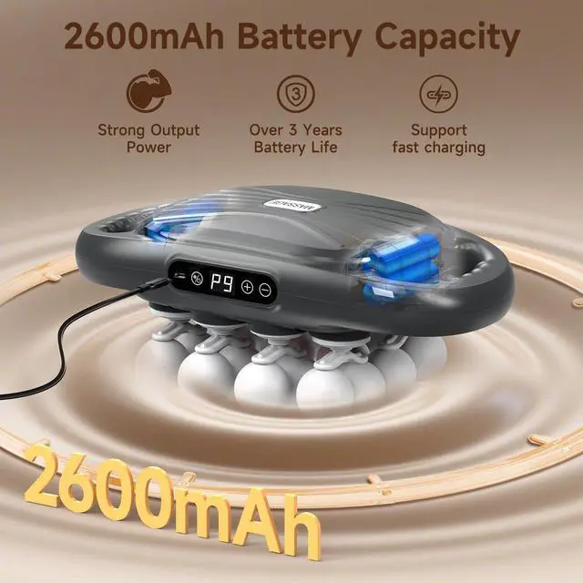Alt view image 4 of 7 - Back Massager Pain Relief,16 Head Massage Gun Deep Tissue,Percussion Massager with 9 Modes & 9 Intensities,Noise-Free,for Shoulders,Legs,Foot,Neck Massager,Massage Tool