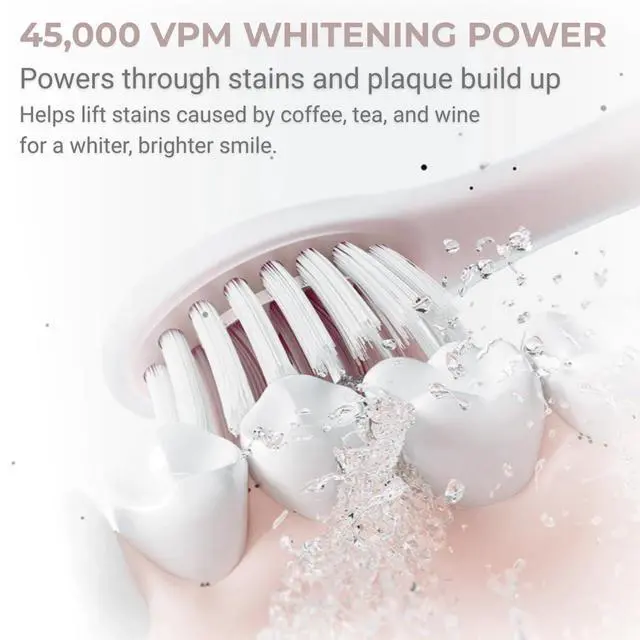 Alt view image 3 of 7 - Sonic Lux Pink Electric Toothbrush for Adults Luxury Rechargeable Sonic Electric Toothbrush with GlowGuard Nano-Hydroxyapatite Whitening Toothpaste & 6 Brush Heads