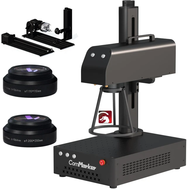 Main image of ComMarker B4 20W Fiber Laser Engraver,LightBurn Compatible Laser Engraving Machine with 2Lens,2-in-1 Desktop and Handheld Fiber Laser Marking Machine for Jewelry,Sliver,Gold B4-20W+5in1