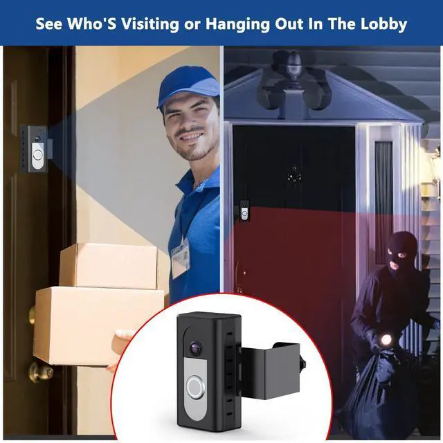 Alt view image 7 of 7 - Anti-Theft Video Doorbell Mount Compatible with Ring/Blink Wireless Video Doorbell, Adjustable Mounting Bracket Accessories for Houses, Apartments, Businesses, Not for Blink 2nd Gen