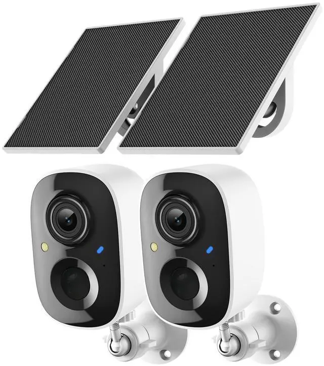Main image of 2K Security Camera Wireless Outdoor,Solar Powered WiFi Cameras for Home Security with Motion Detection,Color Night Vision(Spotlight),Instant Alert,2-Way Audio,Siren&SD/Cloud Storage,IP65,2.4GHz,2 Pack