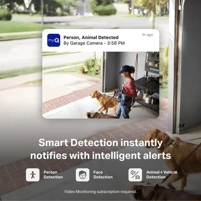 Alt view image 5 of 7 - myQ Smart Garage Security Camera 1080p HD Video, Night Vision, Motion Detection, Magnetic, Wi-Fi, Two-Way Audio, Smartphone Control